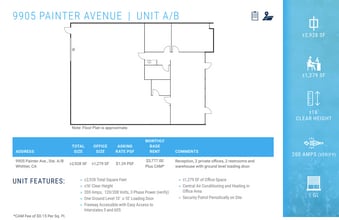 9825 Painter Ave, Santa Fe Springs, CA à louer Plan d’étage– Image 1 sur 1