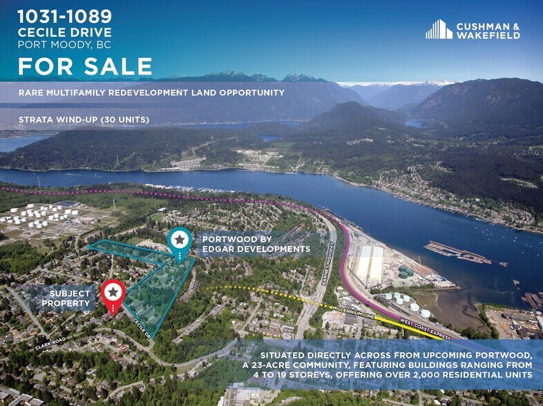 1031-1089 Cecile Dr, Port Moody, BC à vendre - Aérien – Image 2 sur 7