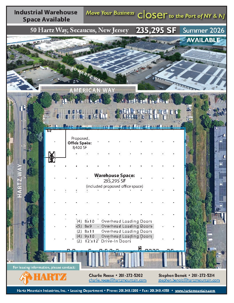 50 Hartz Way, Secaucus, NJ à louer Plan d’étage– Image 1 sur 1