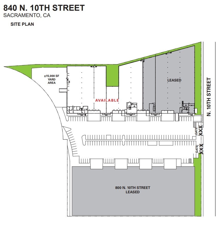 840 N 10th St, Sacramento, CA à louer Plan de site– Image 1 sur 1