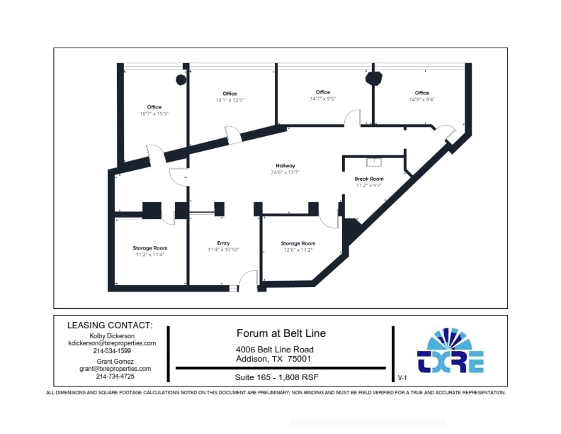 4004 Belt Line Rd, Addison, TX à louer Plan d’étage– Image 1 sur 1