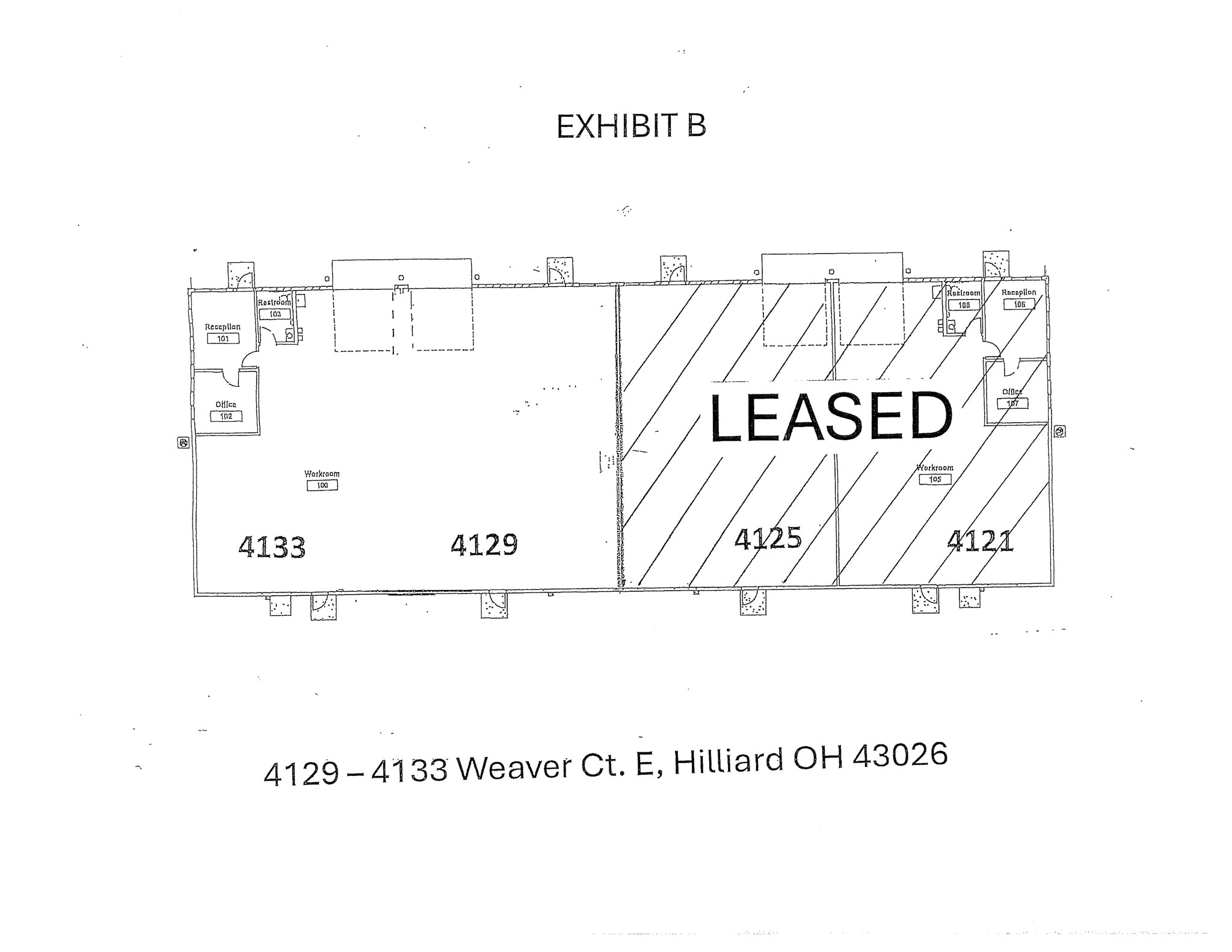 4121-4133 Weaver Ct, Hilliard, OH à louer Plan de site– Image 1 sur 1