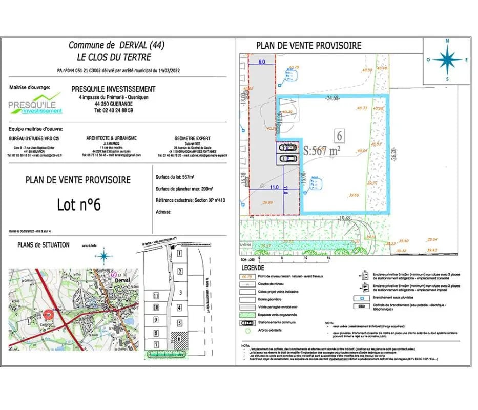 Terrain dans Derval à vendre Plan de site– Image 1 sur 3