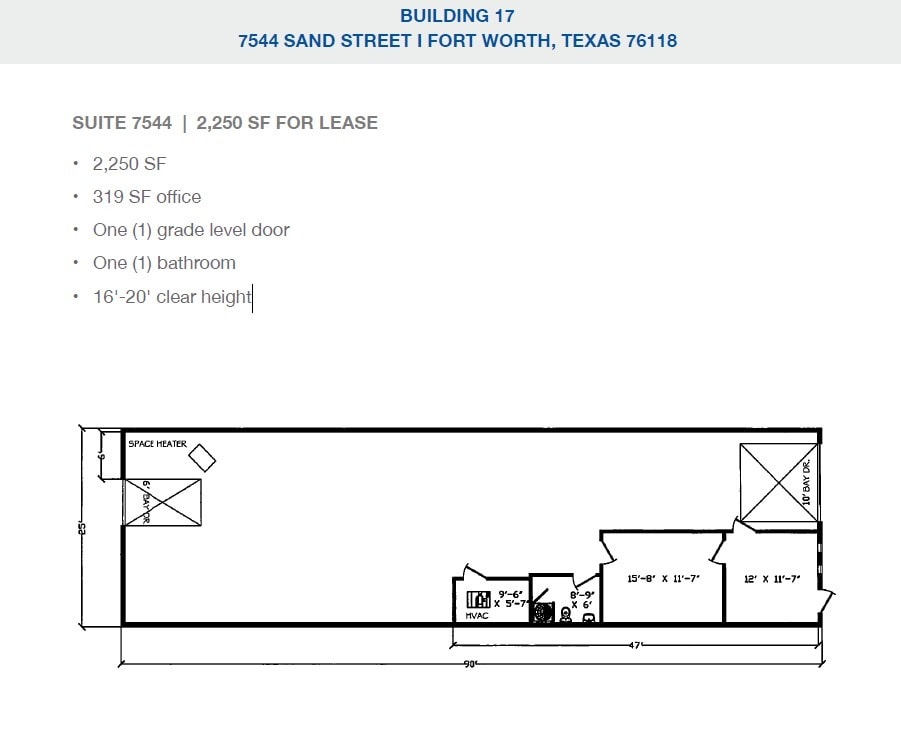 2501-2519 Gravel Dr, Fort Worth, TX à louer Plan d’étage– Image 1 sur 1