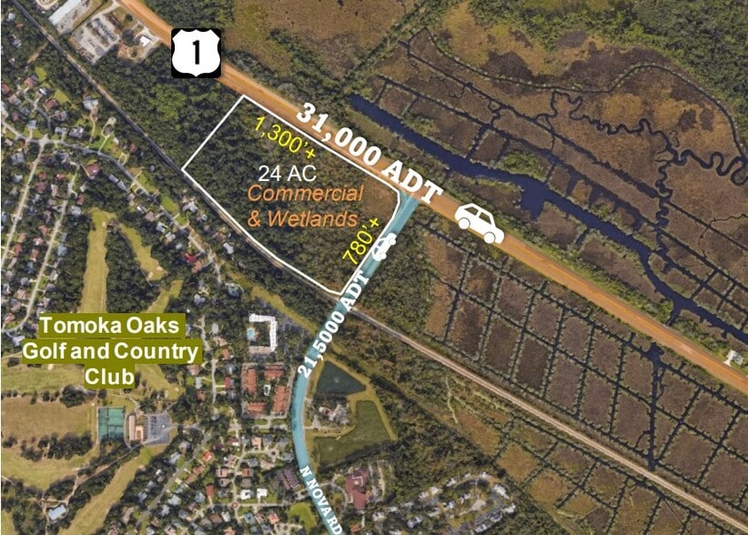 N Us Hwy 1 & Nova Rd, Ormond Beach, FL à vendre - Aérien – Image 2 sur 4