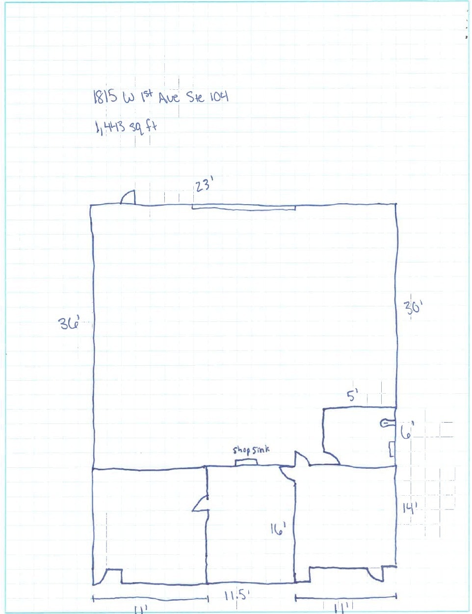 1815 W 1st Ave, Mesa, AZ à louer Plan d’étage– Image 1 sur 1