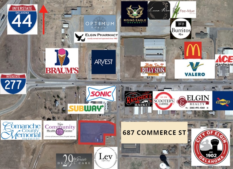 687 A St, Elgin, OK à vendre - Aérien – Image 1 sur 5