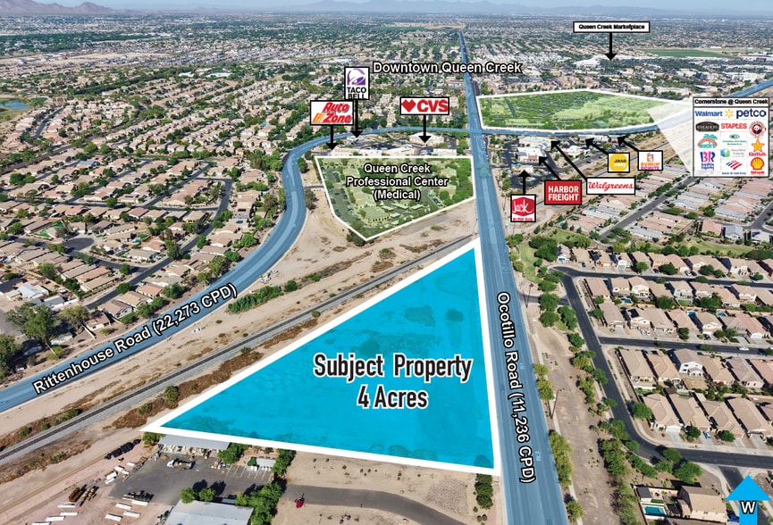 21433 E Ocotillo Rd, Queen Creek, AZ à vendre - Aérien – Image 2 sur 2