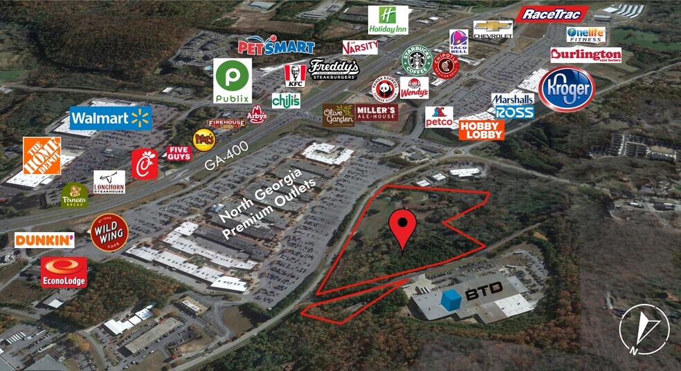 986 Lumpkin Campground Rd S, Dawsonville, GA à vendre - Aérien – Image 1 sur 5