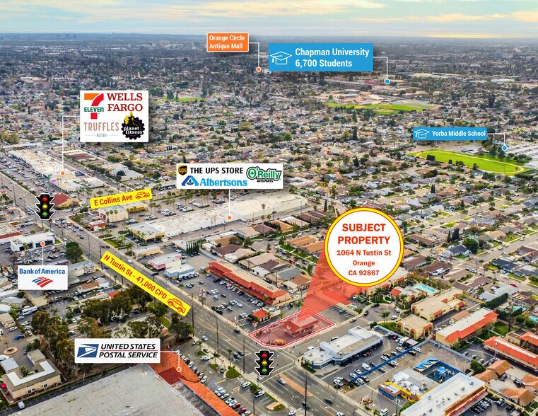 1064 N Tustin St, Orange, CA à vendre - Aérien – Image 2 sur 2