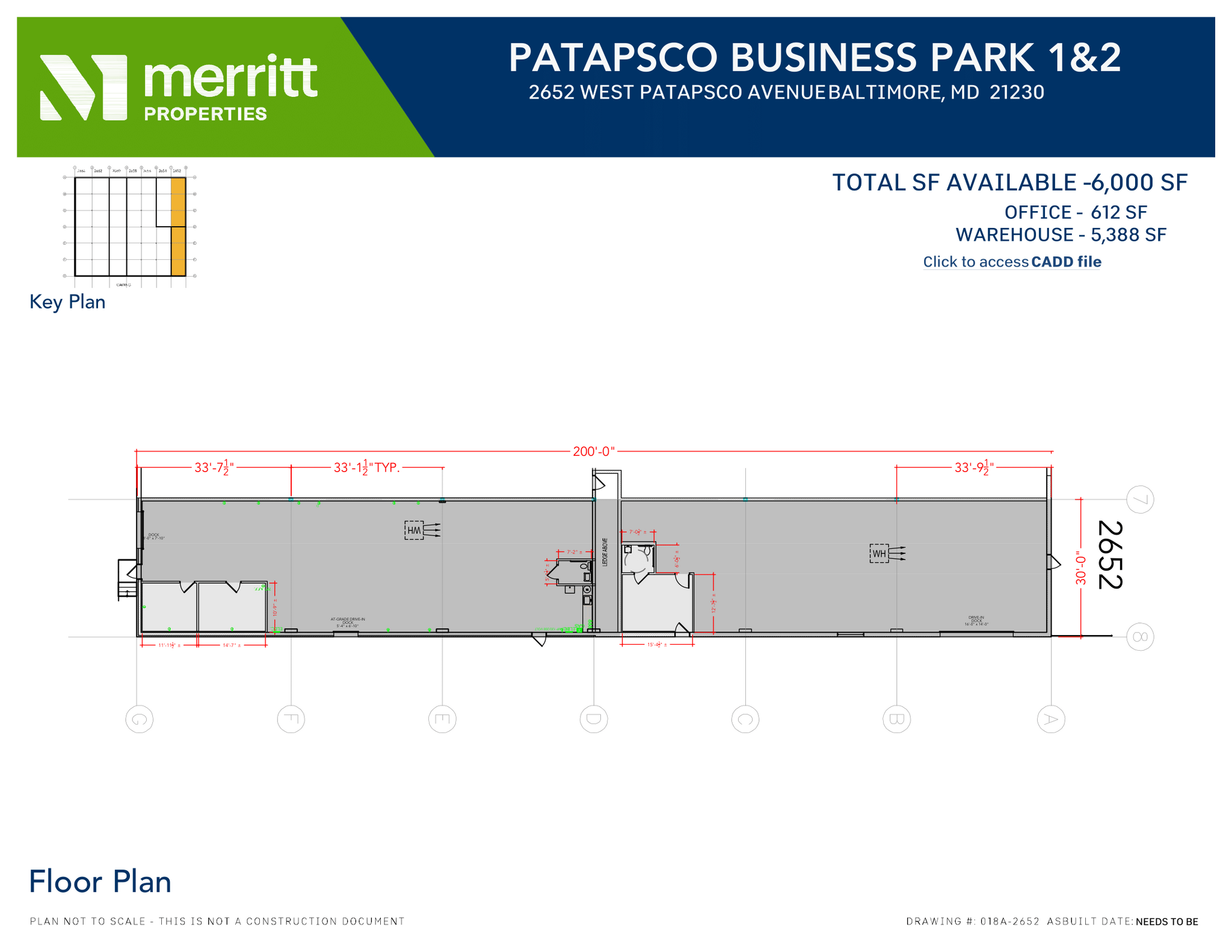 2652-2664 W Patapsco Ave, Baltimore, MD à louer Plan d’étage– Image 1 sur 1