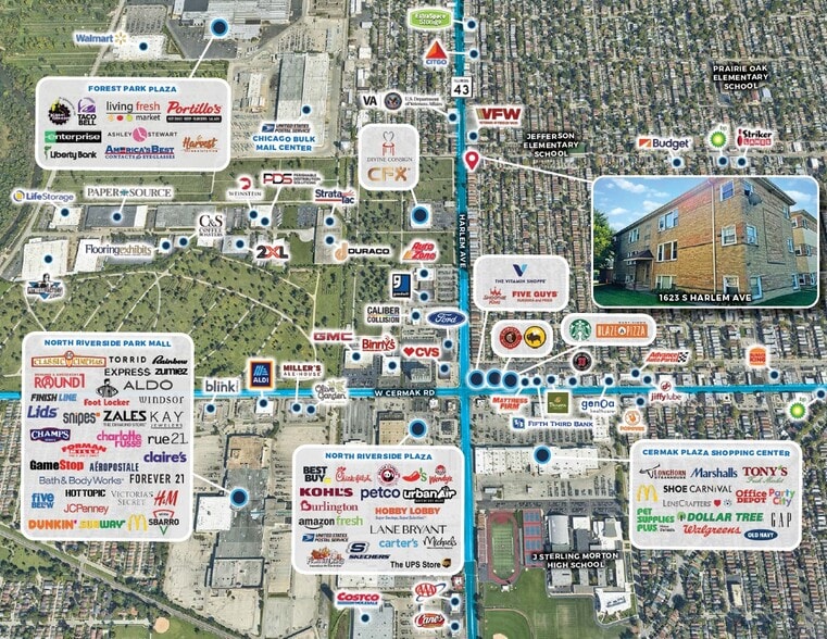 1623 S Harlem Ave, Berwyn, IL à vendre - Aérien – Image 3 sur 11