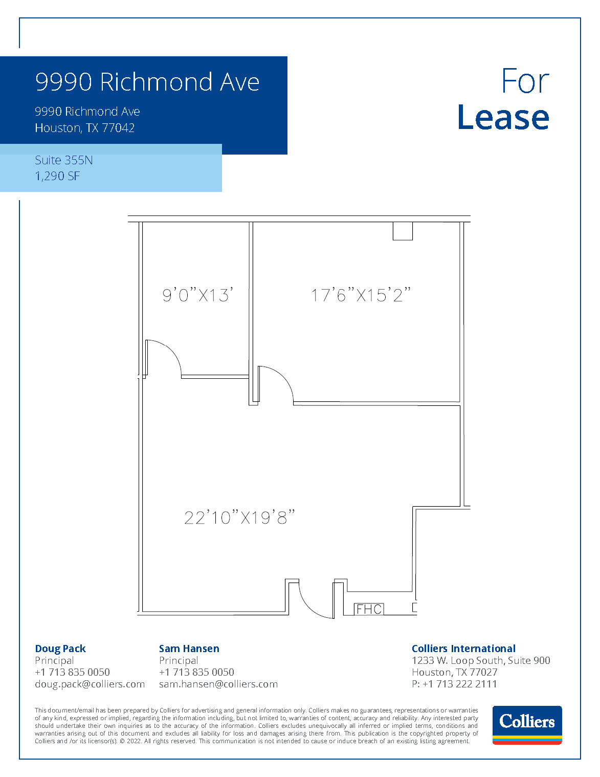 9990 Richmond Ave, Houston, TX à louer Plan d’étage– Image 1 sur 1