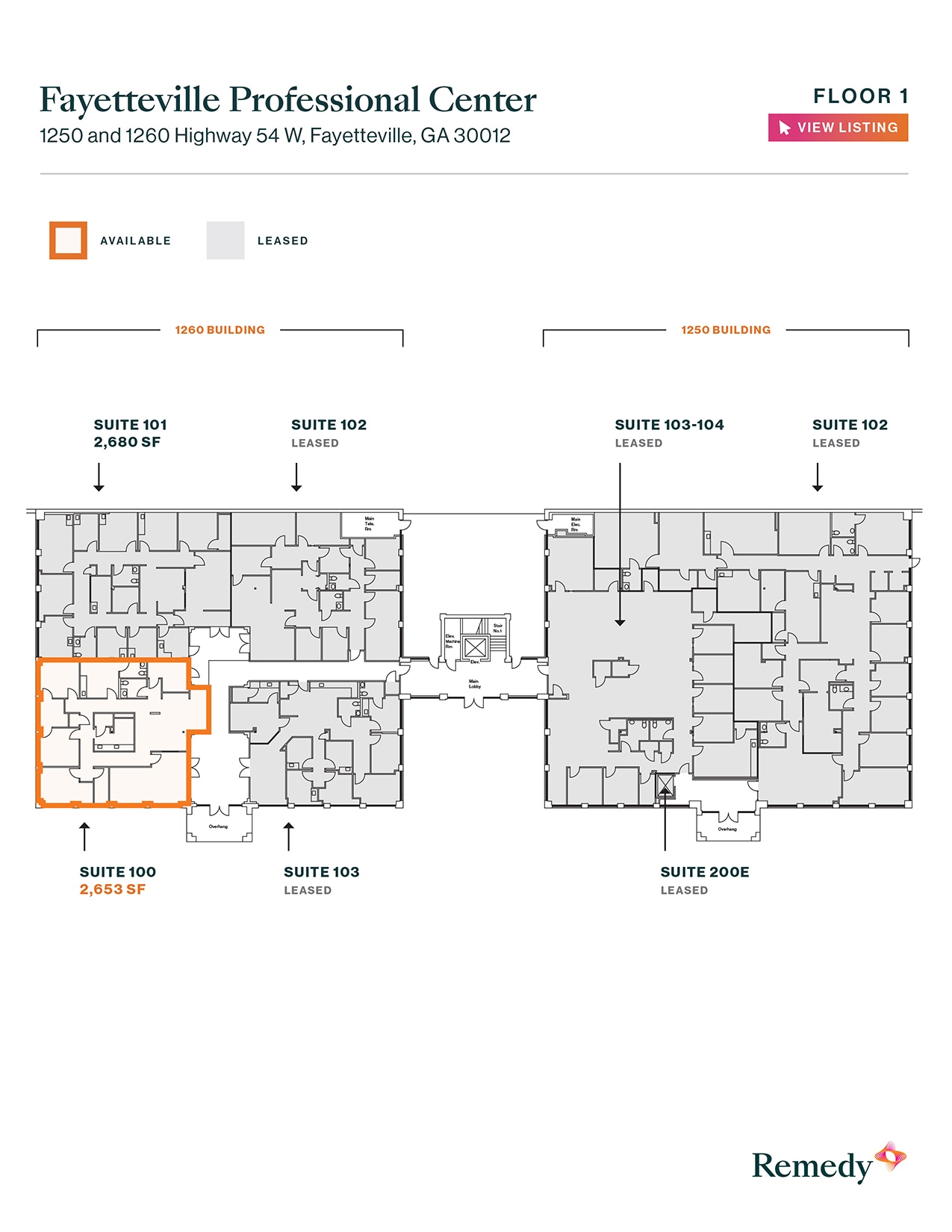 1260 Highway 54 W, Fayetteville, GA à louer Plan d’étage– Image 1 sur 1