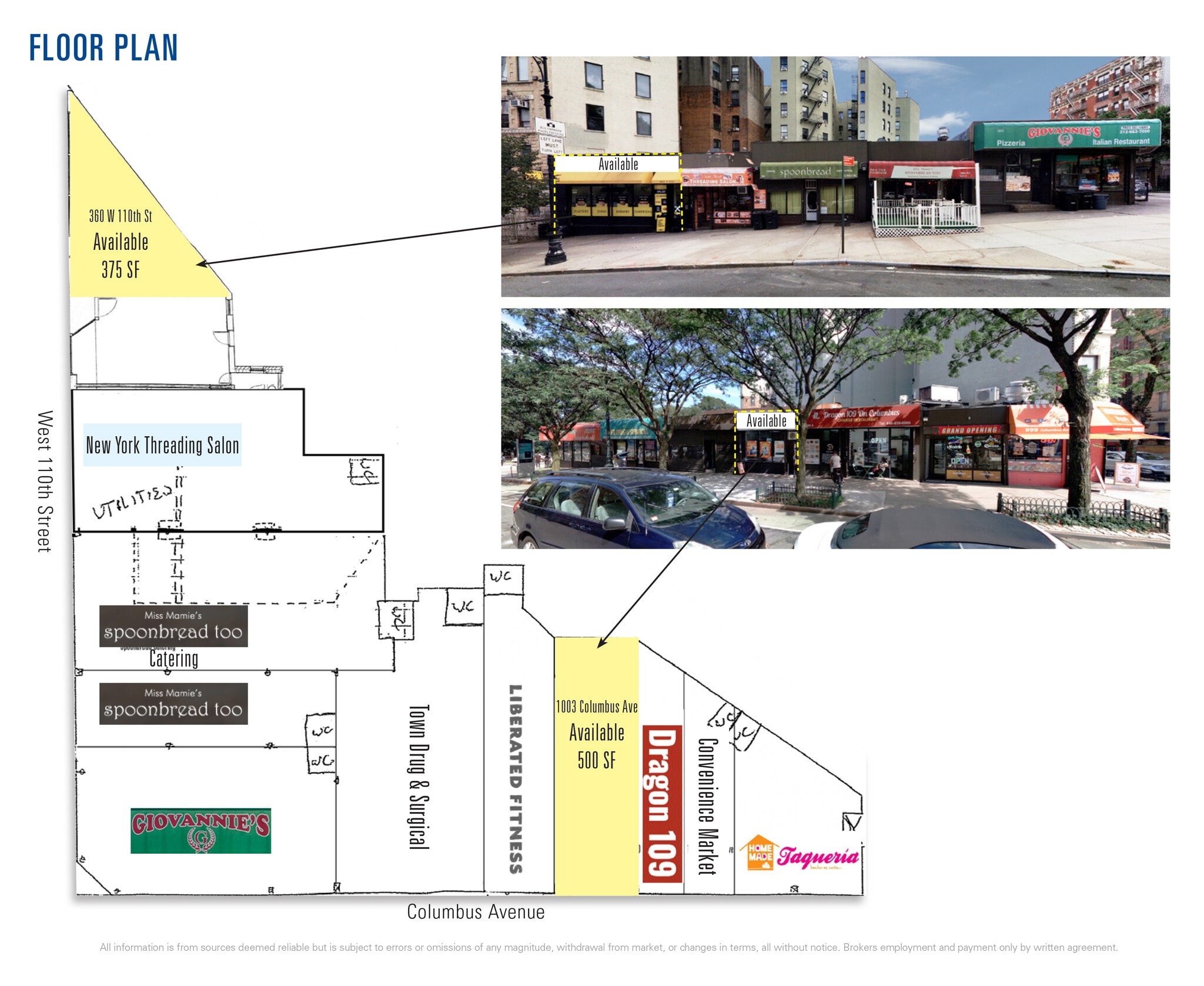1003 Columbus Ave, New York, NY à louer Plan d’étage– Image 1 sur 2