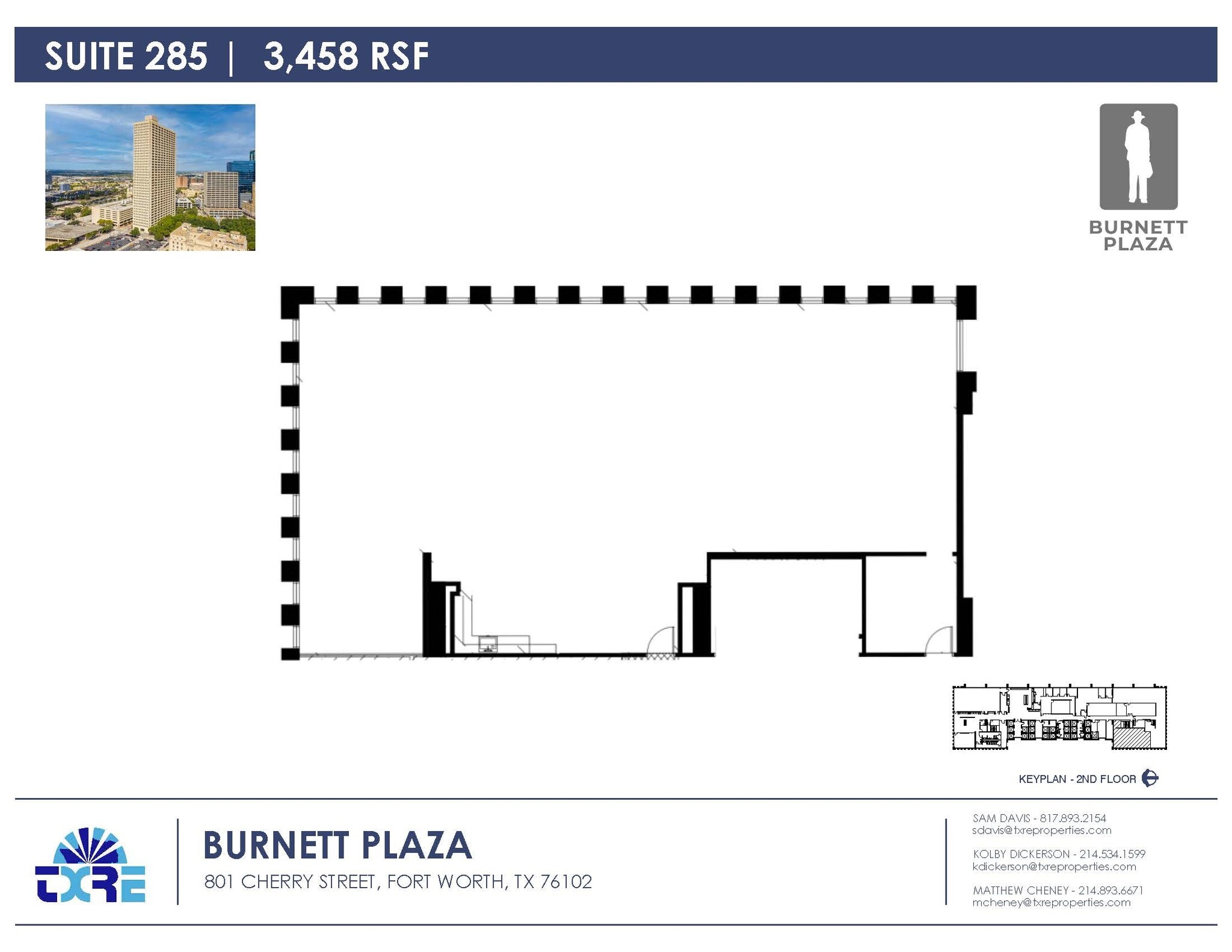 801 Cherry St, Fort Worth, TX à louer Plan d’étage– Image 1 sur 3