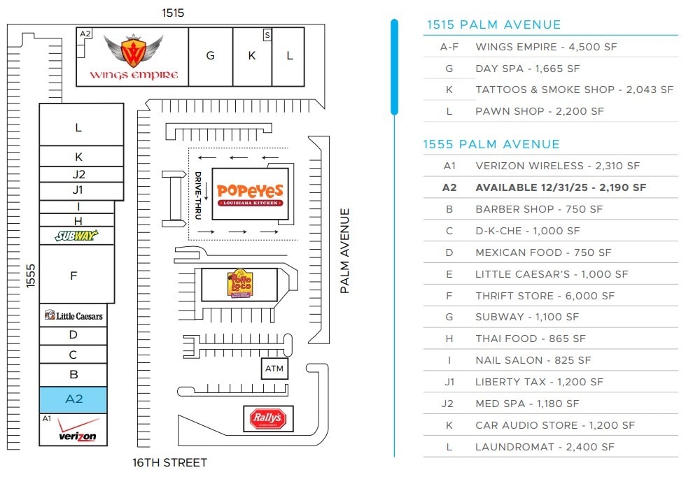 1515-1555 Palm Ave, San Diego, CA à louer Plan de site– Image 1 sur 1