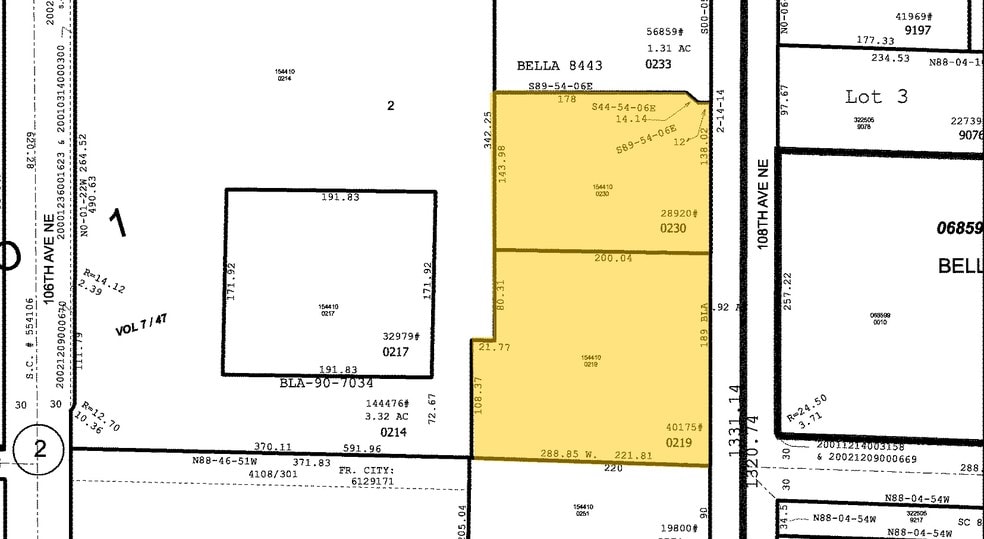 601 108th Ave NE, Bellevue, WA à louer - Plan cadastral – Image 2 sur 6