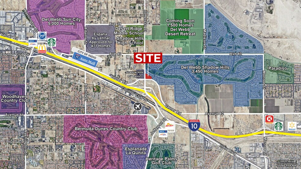 Jefferson St & I-10 Offramp, Indio, CA à vendre - Aérien – Image 2 sur 7