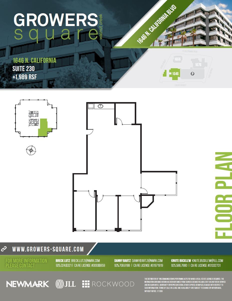 1676 N California Blvd, Walnut Creek, CA à louer Plan d’étage– Image 1 sur 1