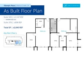 1910 Olympic Blvd, Walnut Creek, CA à louer Plan d’étage– Image 2 sur 2