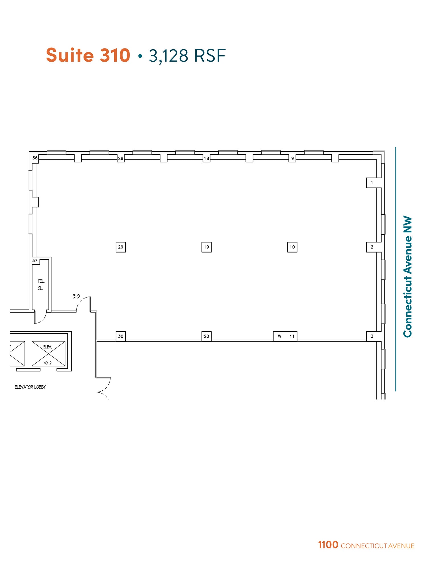 1100 Connecticut Ave NW, Washington, DC à louer Plan d’étage– Image 1 sur 2