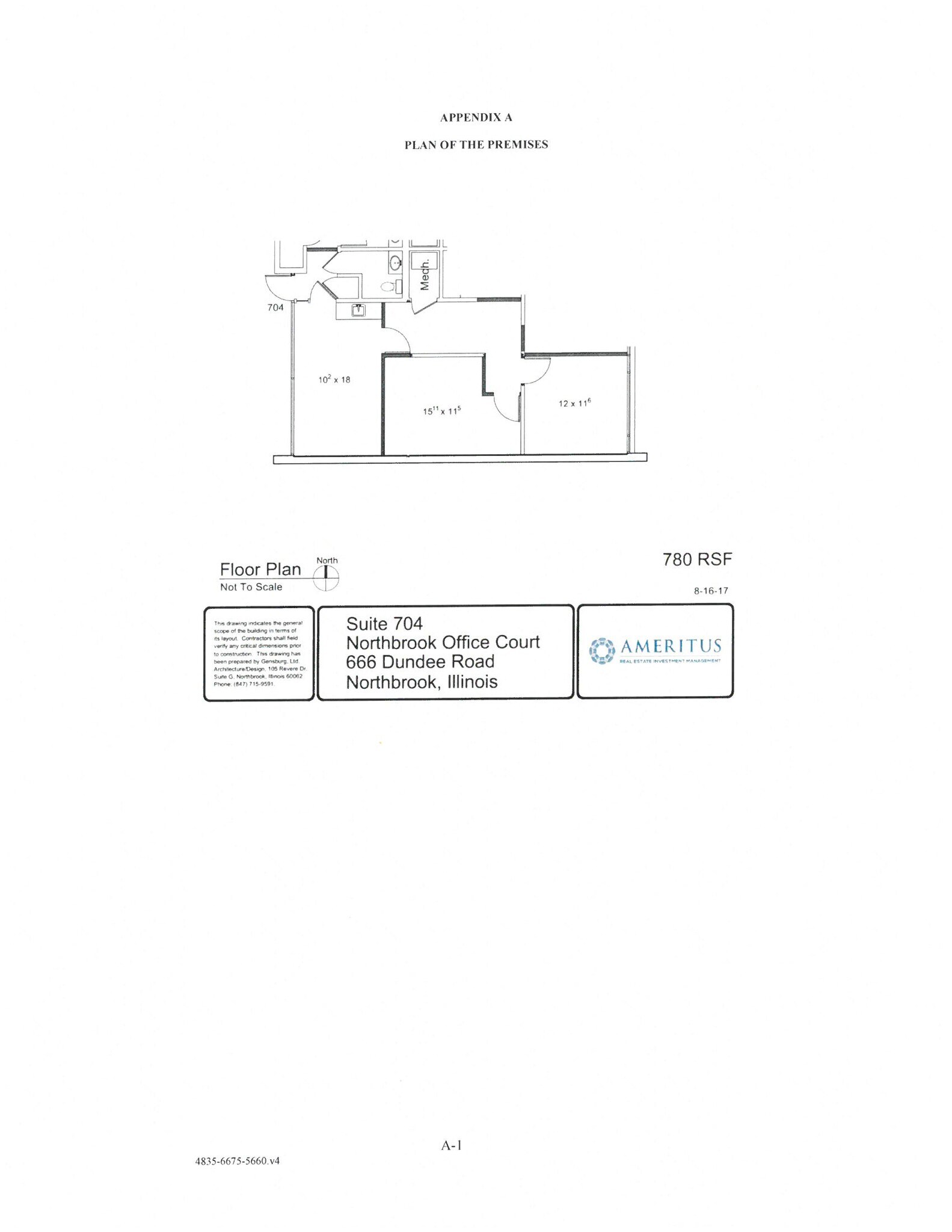 666 Dundee Rd, Northbrook, IL à louer Plan d’étage– Image 1 sur 1