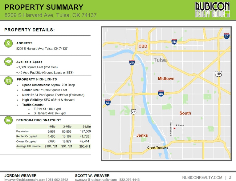 8285 S Harvard Ave, Tulsa, OK à louer - Plan de site – Image 3 sur 6