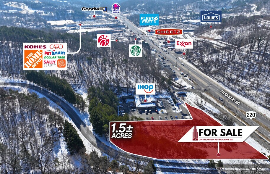 3914 Franklin Rd, Roanoke, VA à vendre - Aérien – Image 2 sur 9