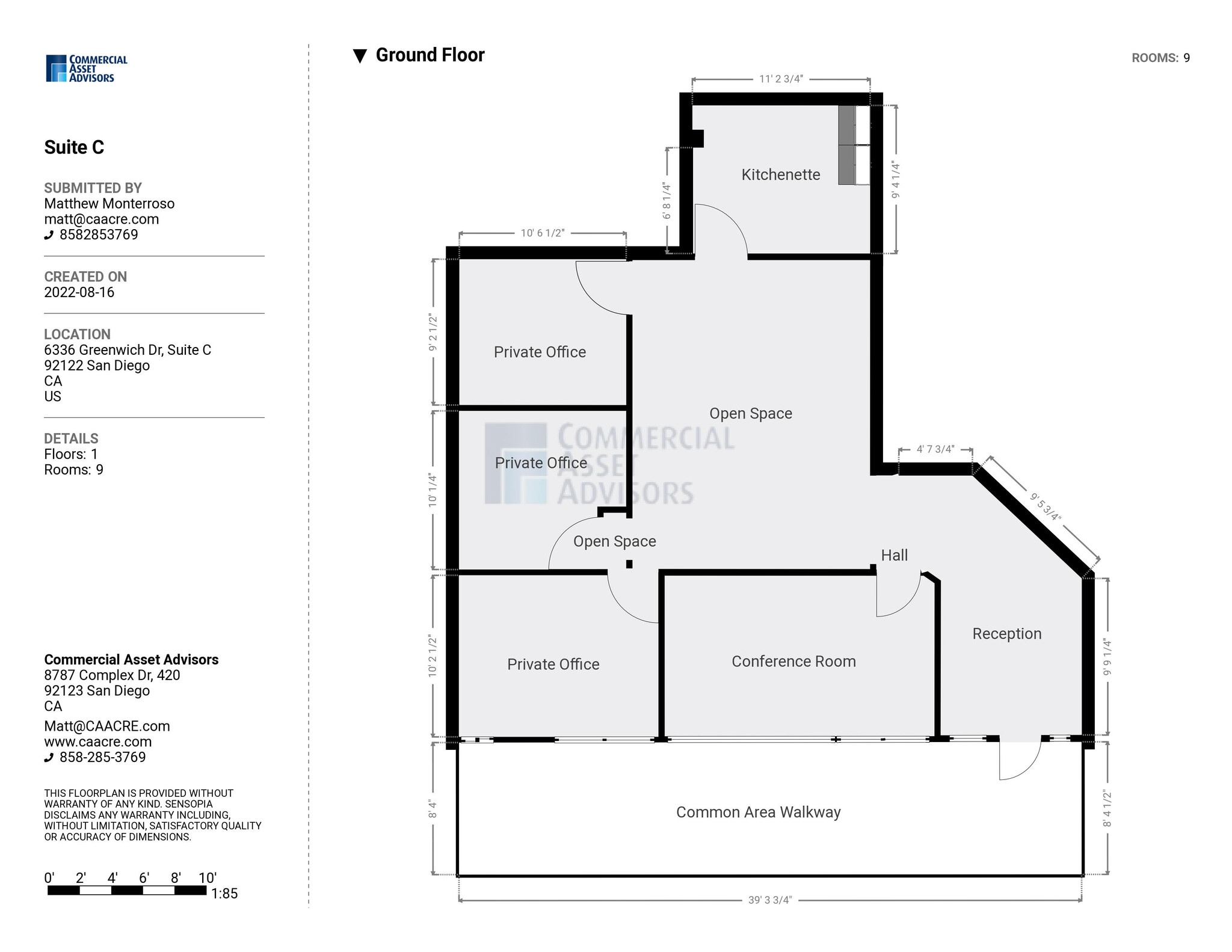 6336 Greenwich Dr, San Diego, CA à louer Plan d’étage– Image 1 sur 10