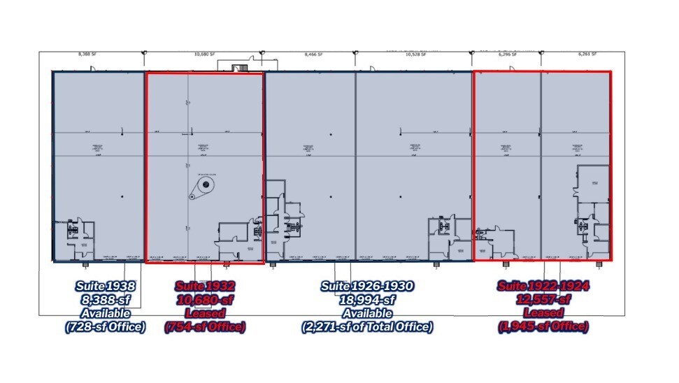 1922-1938 N Great Southwest Pky, Grand Prairie, TX à louer Plan d’étage– Image 1 sur 1