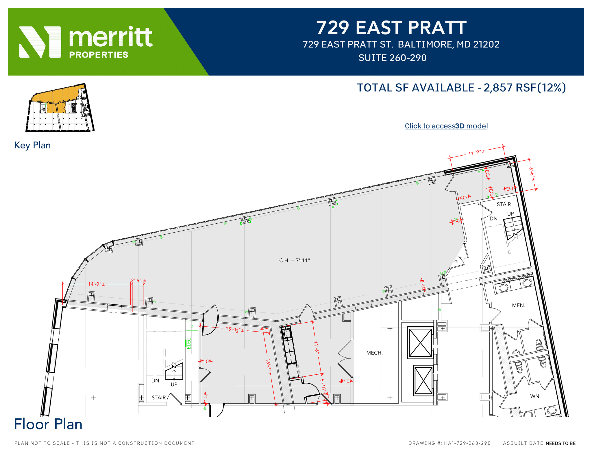 729 E Pratt St, Baltimore, MD à louer Plan d’étage– Image 1 sur 1