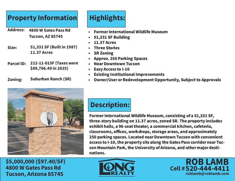 4800 W Gates Pass Rd, Tucson, AZ à vendre - Photo de l’immeuble – Image 3 sur 47