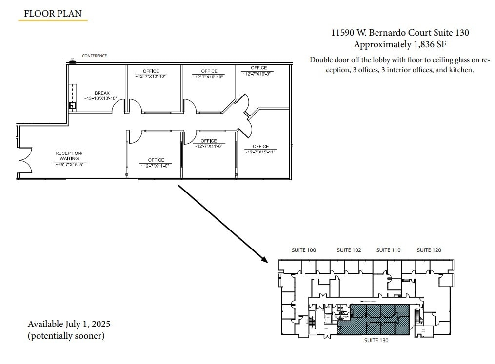 11590 W Bernardo Ct, San Diego, CA à louer Plan d’étage– Image 1 sur 1