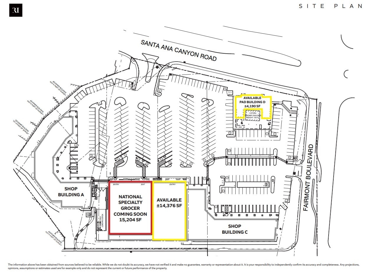 6302-6396 E Santa Ana Canyon Rd, Anaheim Hills, CA à louer Plan de site– Image 1 sur 2