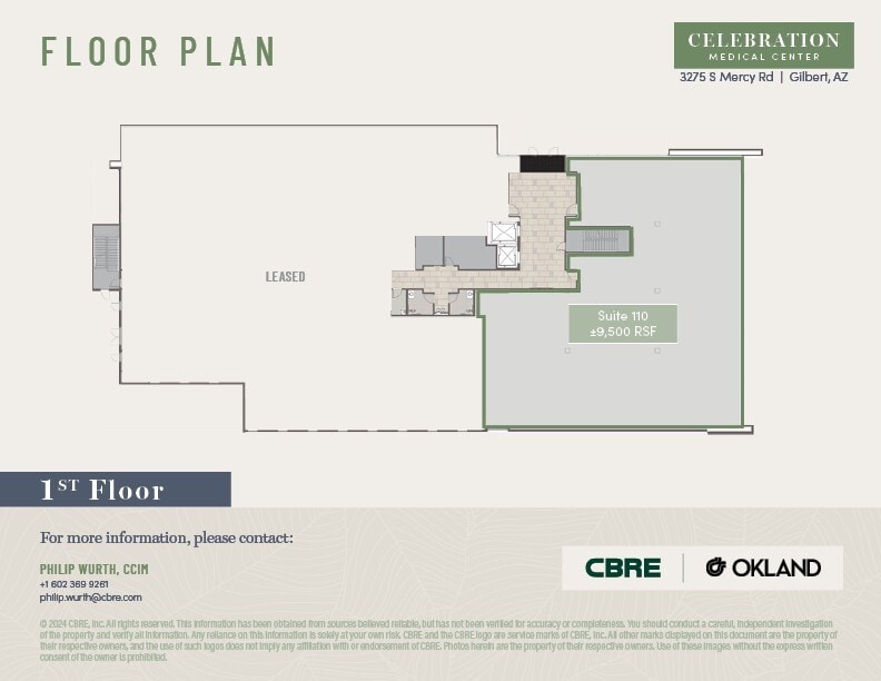 3275 South Mercy Road, Gilbert, AZ à louer Plan d’étage– Image 1 sur 1