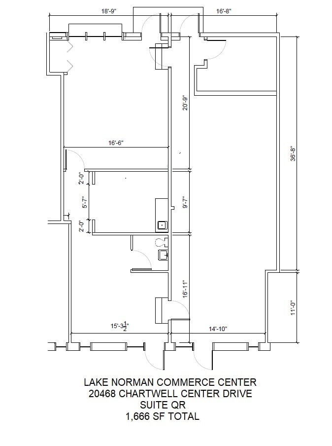20464 Chartwell Center Dr, Cornelius, NC à louer Plan d’étage– Image 1 sur 1