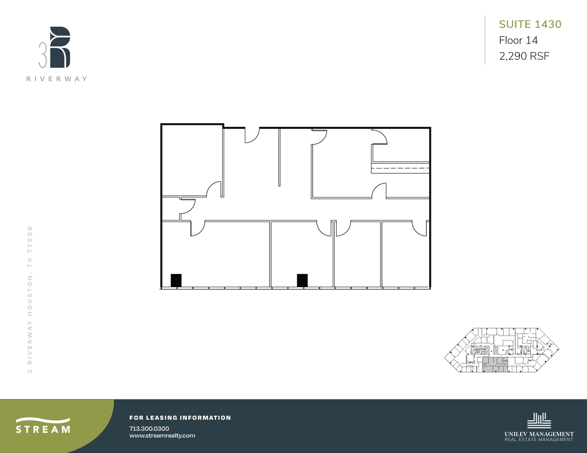 3 Riverway, Houston, TX à louer Plan d’étage– Image 1 sur 1