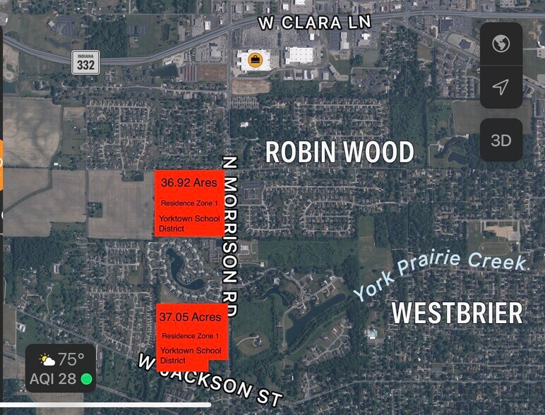 LAND W PETTY Rd, Muncie, IN à vendre - Aérien – Image 2 sur 2