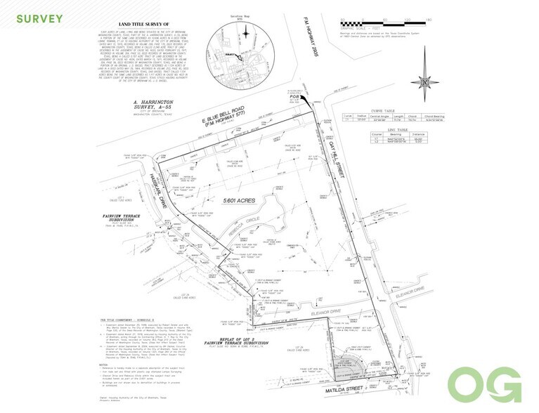 Blue Bell Rd, Brenham, TX à vendre - Plan de site – Image 2 sur 2