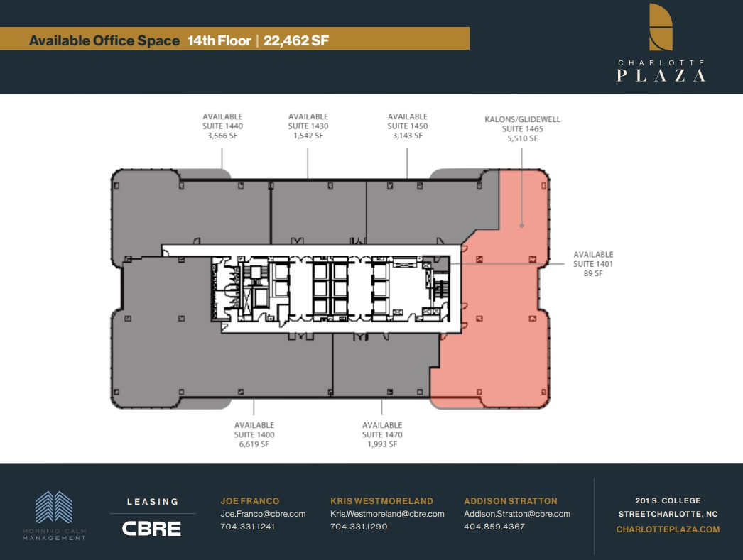 201 S College St, Charlotte, NC à louer Plan d’étage– Image 1 sur 1
