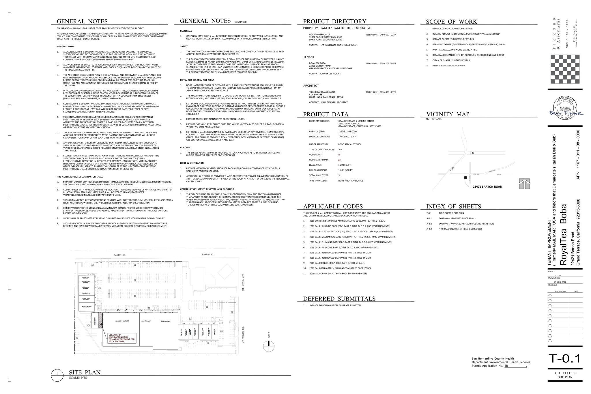 22409-22499 Barton Rd, Grand Terrace, CA à louer Plan de site– Image 1 sur 1