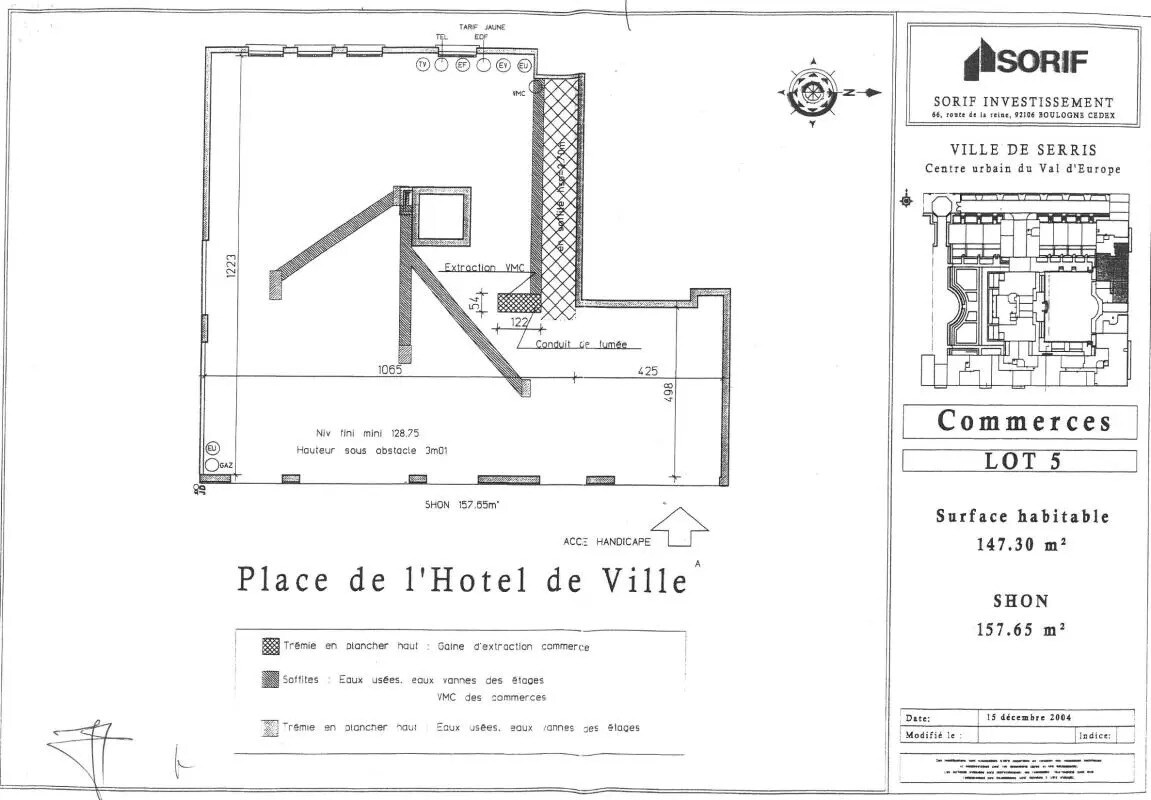 Local commercial dans Serris à vendre Plan d’étage– Image 1 sur 2