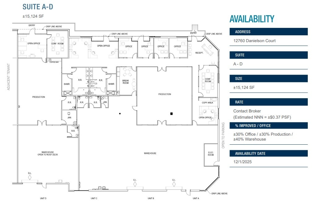 12760 Danielson Ct, Poway, CA à louer Plan d’étage– Image 1 sur 2