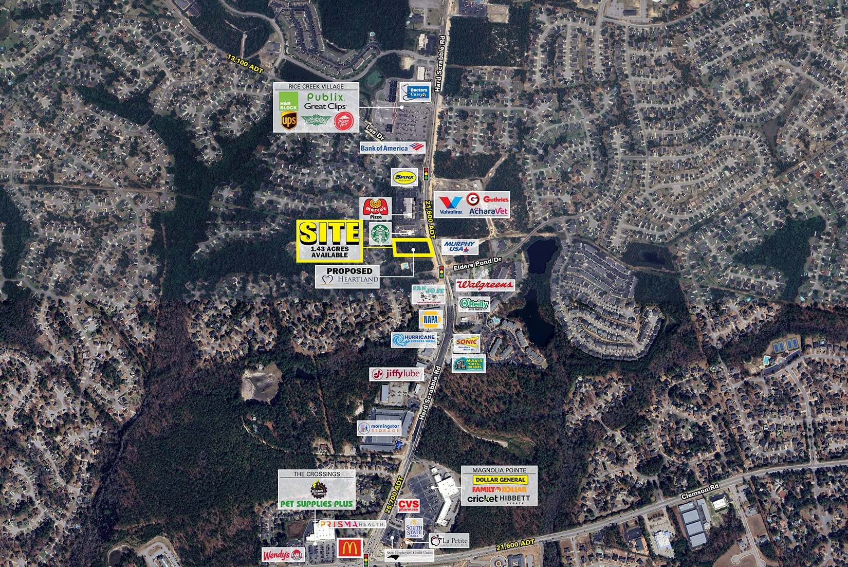Hard Scrabble Rd & Elders Pond dr, Columbia, SC à louer Aérien– Image 1 sur 5