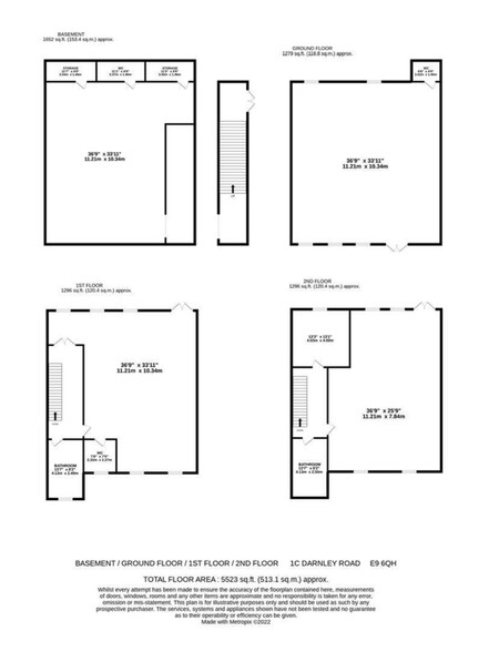 1C Darnley Road, Londres à louer - Plan d’étage – Image 3 sur 3