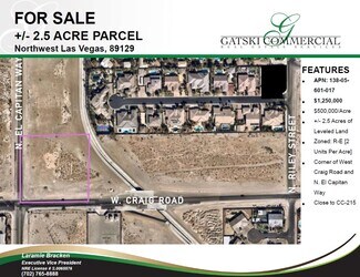 Plus de détails pour W Craig & El Capitan, Las Vegas, NV - Terrain à vendre