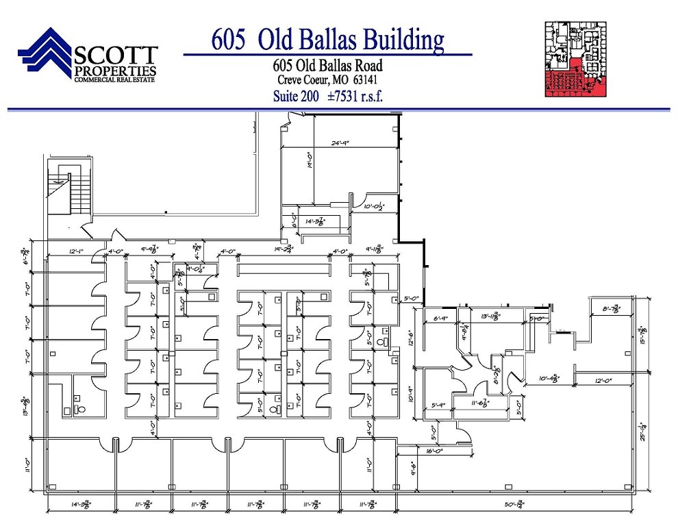 605 Old Ballas Rd, Creve Coeur, MO à louer Plan d’étage– Image 1 sur 8