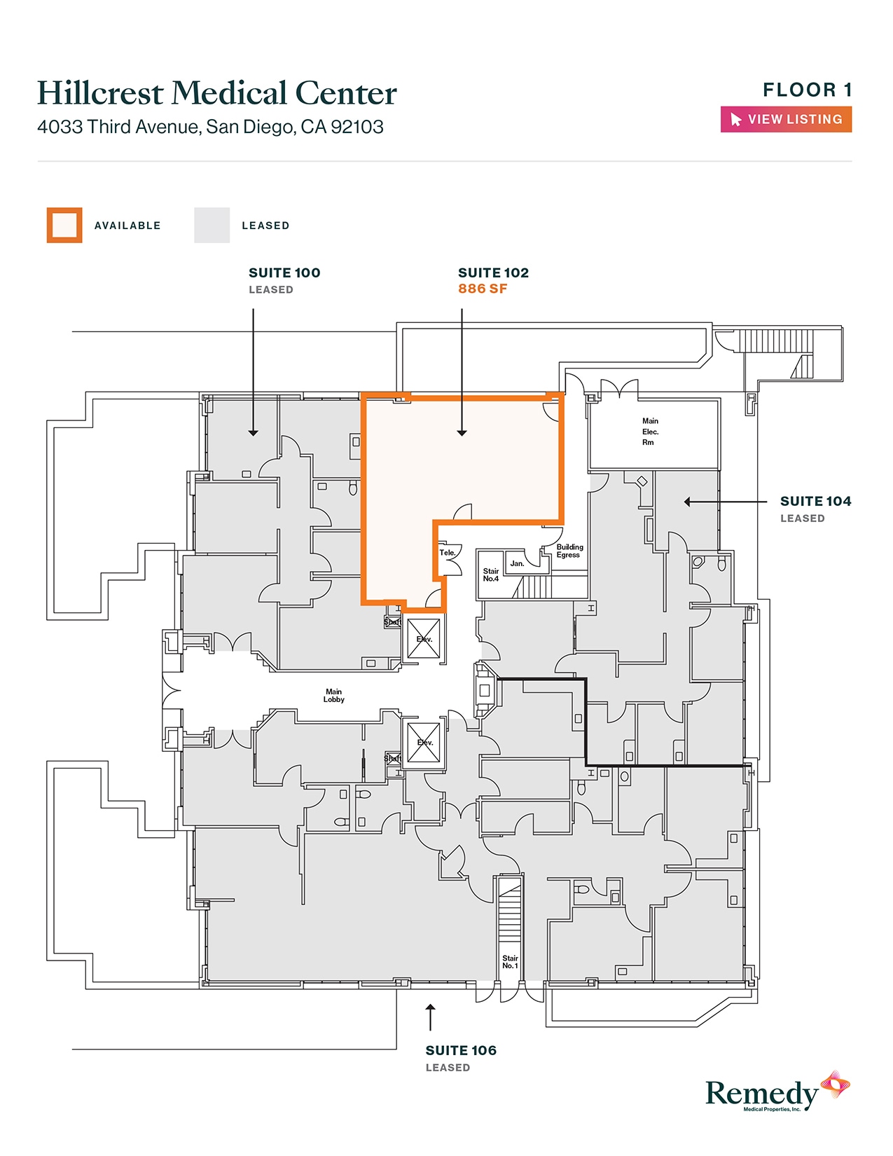 4033 3rd Ave, San Diego, CA à louer Plan d’étage– Image 1 sur 1