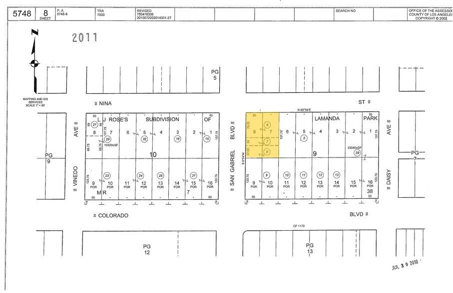 24-40 N San Gabriel Blvd, Pasadena, CA à vendre - Plan cadastral – Image 3 sur 3